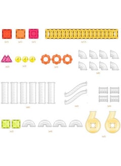 PicassoTiles 60 Pc Magnet Tiles Building Block Travel Size Magnetic Marble Run Construction Toy Set Mini Diamond Marble Racetrack Building Blocks Playset Education Stem Learning Kit Boy Girl 3 Plus Ptmg60  - Image 4