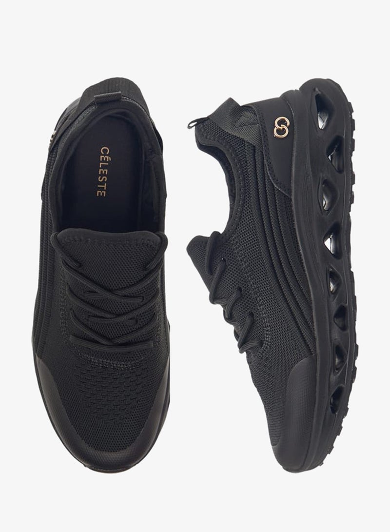 Celeste Women's Mesh Textured Sneakers with Lace-Up Closure - Image 3