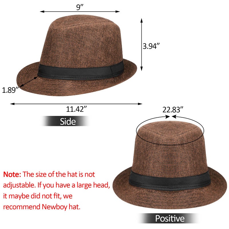 SATINIOR 1920s Old Men Costume Roaring Retro Accessories Set Gangster Hat Bow Tie Pocket Watch Suspender Glass Beard Tie Clip(Brown, Simple Style) - Image 3