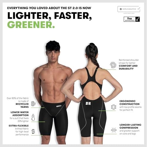 ARENA Powerskin ST Next Junior Boys' Racing Jammer Competition Swimsuit One Piece Athletic Swim Team Championship Tech Suit, Black, Size 24 - Image 4