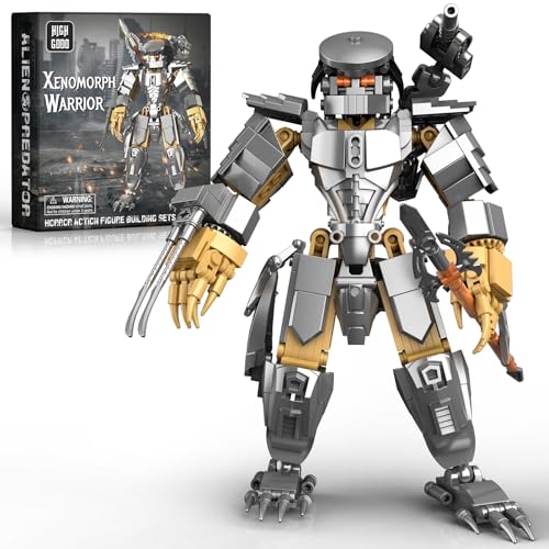 HIGH GODO Alien Mech Xenomorph Warrior Building Sets for Adult Horror Action Figure Toy with Spears Gifts for Adults Aged 14 for Birthdays Christmases Halloweens 478 Pieces - Image 1