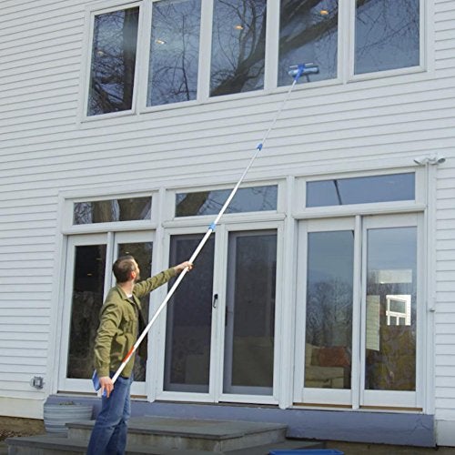 Unger Professional 2-in-1 Squeegee & Scrubber - 10” Window Cleaning Tool – Cleaning Supplies, Squeegee for Window Cleaning, Commercial & Residential Use, Microfiber Sleeve - Image 5