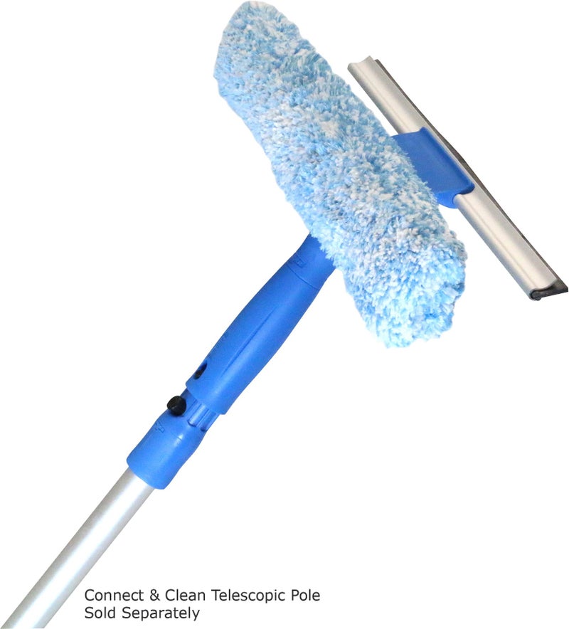 Unger Professional 2-in-1 Squeegee & Scrubber - 10” Window Cleaning Tool – Cleaning Supplies, Squeegee for Window Cleaning, Commercial & Residential Use, Microfiber Sleeve - Image 4