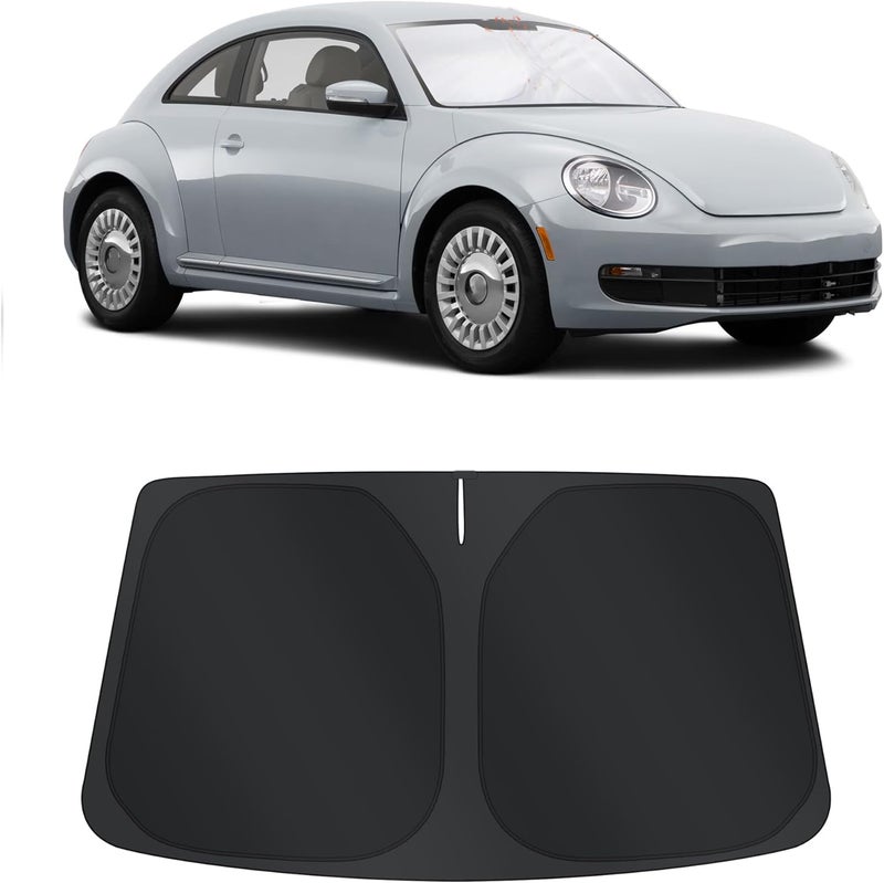 TINGLU Sun Shade for Volkswagen VW Beetle 2012-2019 Accessories Windshield Sun Shade Window Shade UV Rays Protection Sun Visor Cover with Steering Wheel Sunshade Storage Bag - Image 1