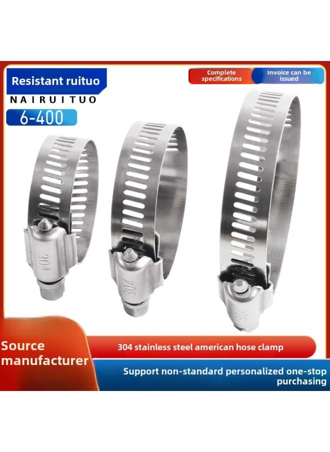 Generic Stainless Steel Pipe Hoop American Hoop Clamp Pipe Clamp Strong Pipe Hoop Pipe Clamp Pipe Bracket Buckle Direct Sales-Specifications And Models:316*21-38  - Image 1
