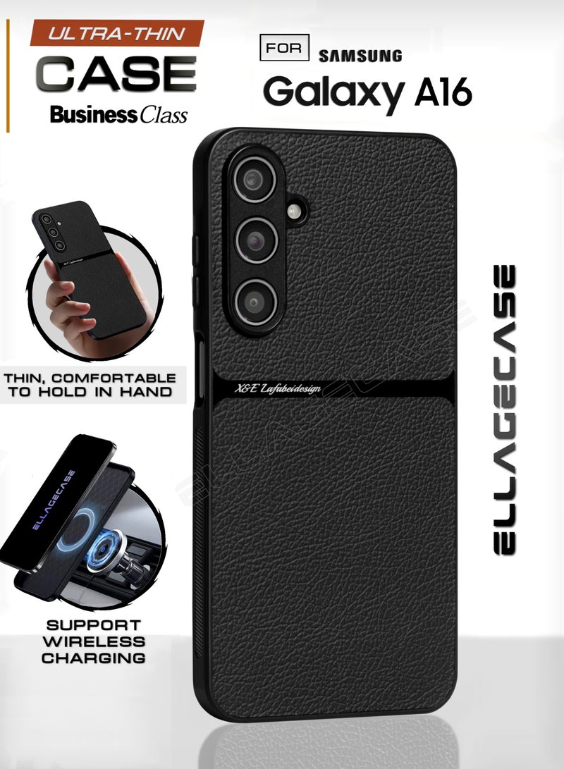 ELLAGECASE حافظة فئة الأعمال لهاتف سامسونج جالاكسي A16، رفيعة للغاية، مع لوحة مغناطيسية مدمجة، شحن لاسلكي، مقاومة للصدمات، حماية كاملة لعدسة الكاميرا - Image 1
