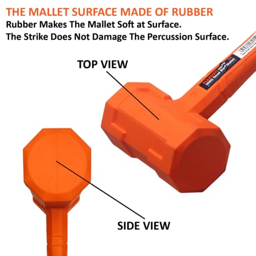 HARDEN 900g Professional Dead Blow Rubber Mallet Hammer | Integrated Non-Rebound Design with Steel Handle & Internal Steel Balls | Ideal for Tile, Marble, Woodworking & Auto Repair – 590449 - Image 3