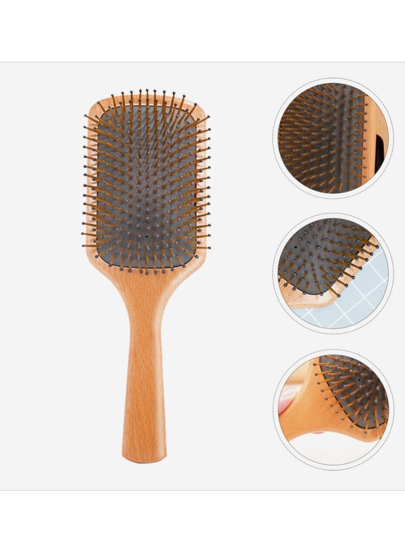 فرشاة وسادة هوائية لتدليك فروة الرأس مشط تدليك فروة الرأس فرشاة شعر خشبية - Image 1