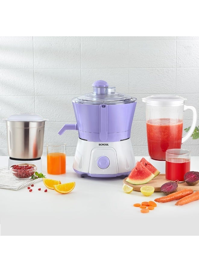 Borosil Primus III 500W Juicer Mixer Grinder | Made in India | Centrifugal Juicing Technology | 2 Jars with Pulp Collector | 3 Speed & Pulse Function | Overload Protection | 2 Year Warranty - Image 1