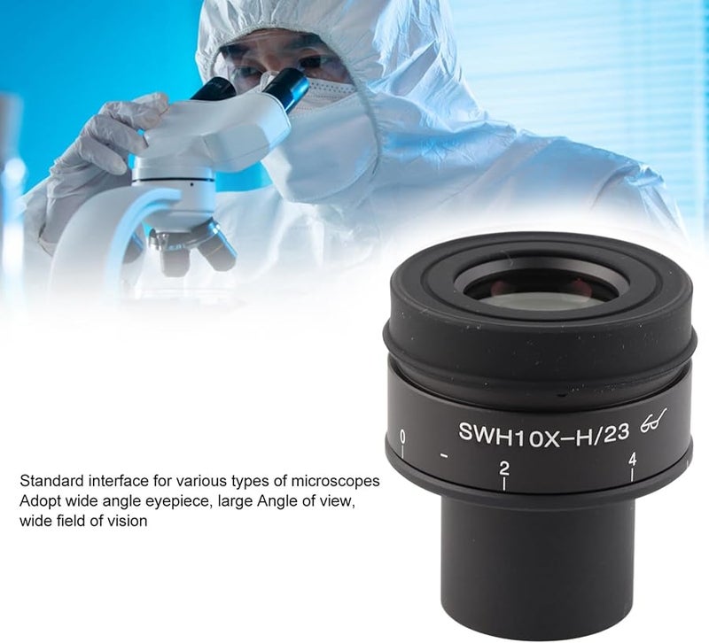 SWHN10X H 23 Adjustable Large Field Microscope Eyepiece High Transparency Aluminum Alloy Replacement - Image 4