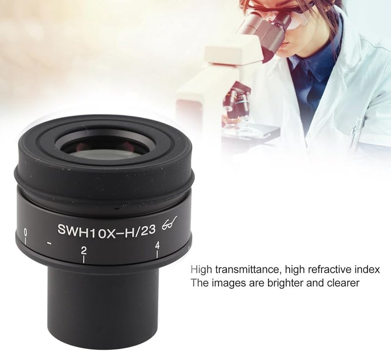 SWHN10X H 23 Adjustable Large Field Microscope Eyepiece High Transparency Aluminum Alloy Replacement - Image 3
