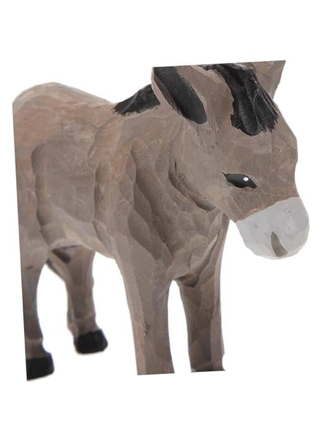 Wooden Donkey Ornaments Animal Donkey Decors Donkey Figurine Wood Ornaments Desktop Donkey Decoration Wood Crafts Woodcarving Ornament Tabletop Adornment Antique Manual