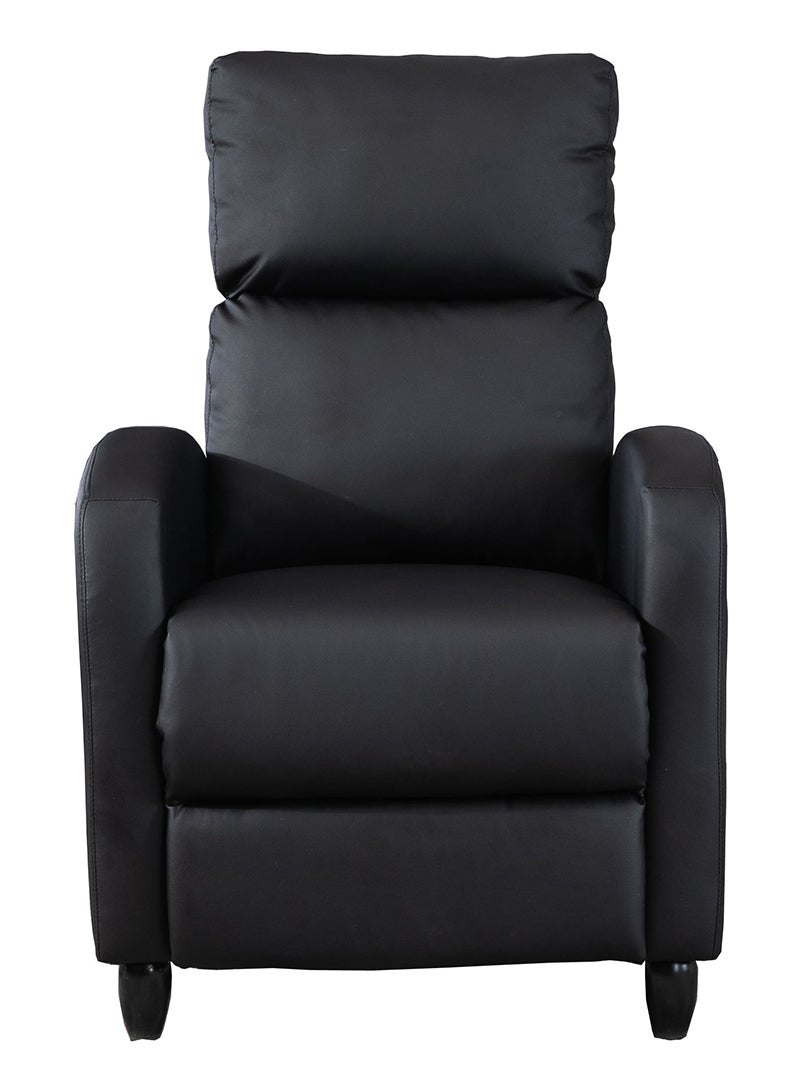 Mahmayi Ultimate Modern Single Recliner Sofa Padded Seat Black with Leatherite PU - Image 2