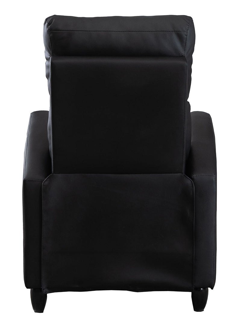 Mahmayi Ultimate Modern Single Recliner Sofa Padded Seat Black with Leatherite PU - Image 4