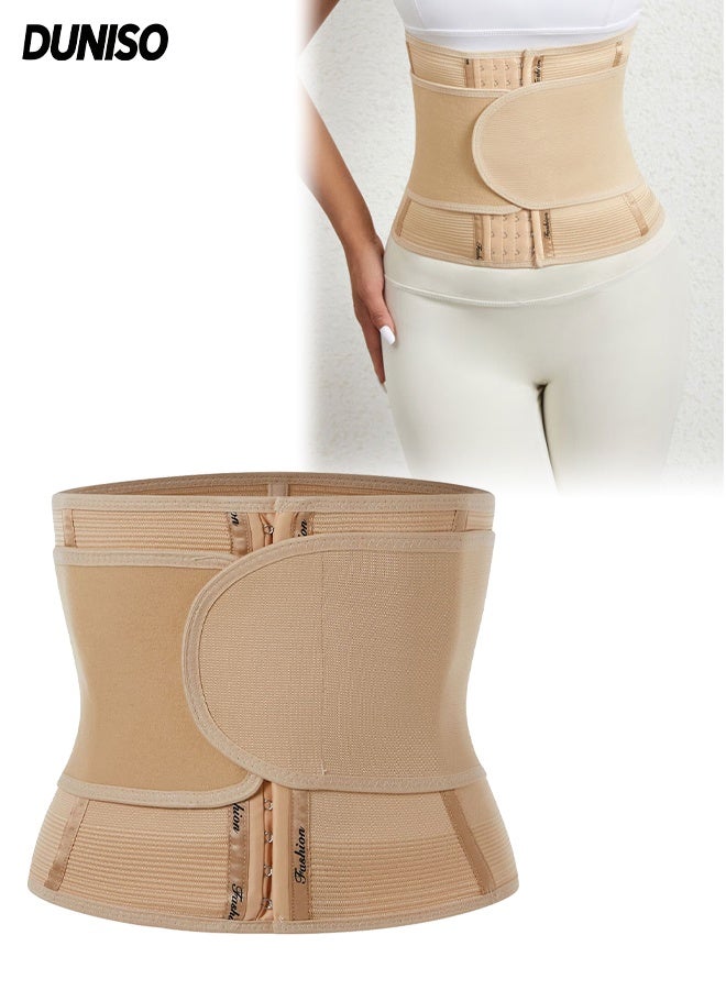 DUNISO حزام تدريب الخصر للنساء، حزام دعم الخصر الرياضي القابل للتعديل، حزام بطن مريح وقابل للتنفس لتنسيق الجسم للنساء، يستخدم للتنحيف، والتشكيل، وإصلاح ما بعد الولادة، XL - Image 1