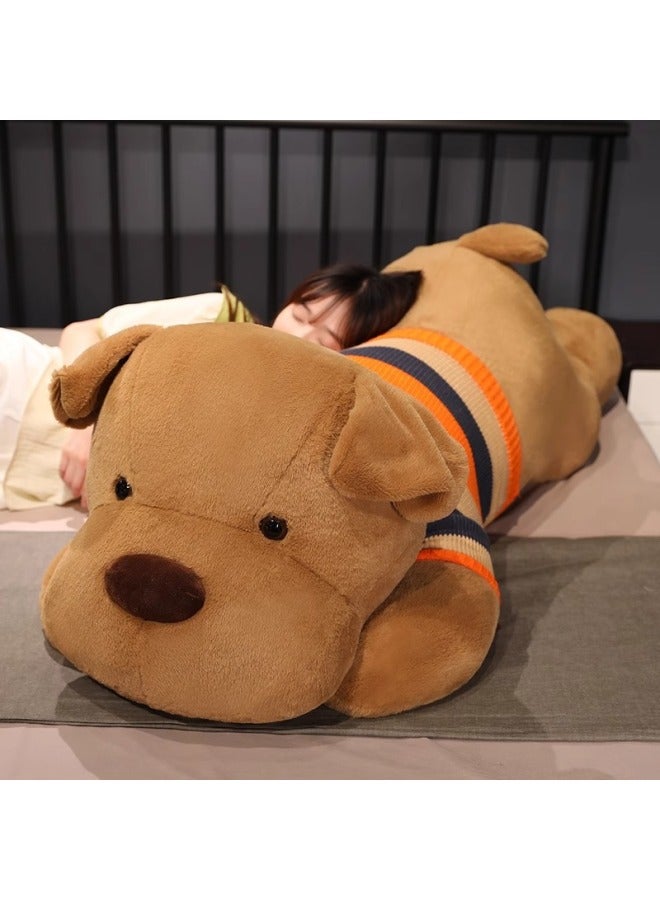 Large Dog Doll Sleeping Pillow Sleeping Dog Plush Toy Bed Doll Gift Japan-Specification:[high-end Goods] 1.2m About 3kg+-Color:Pink Doll