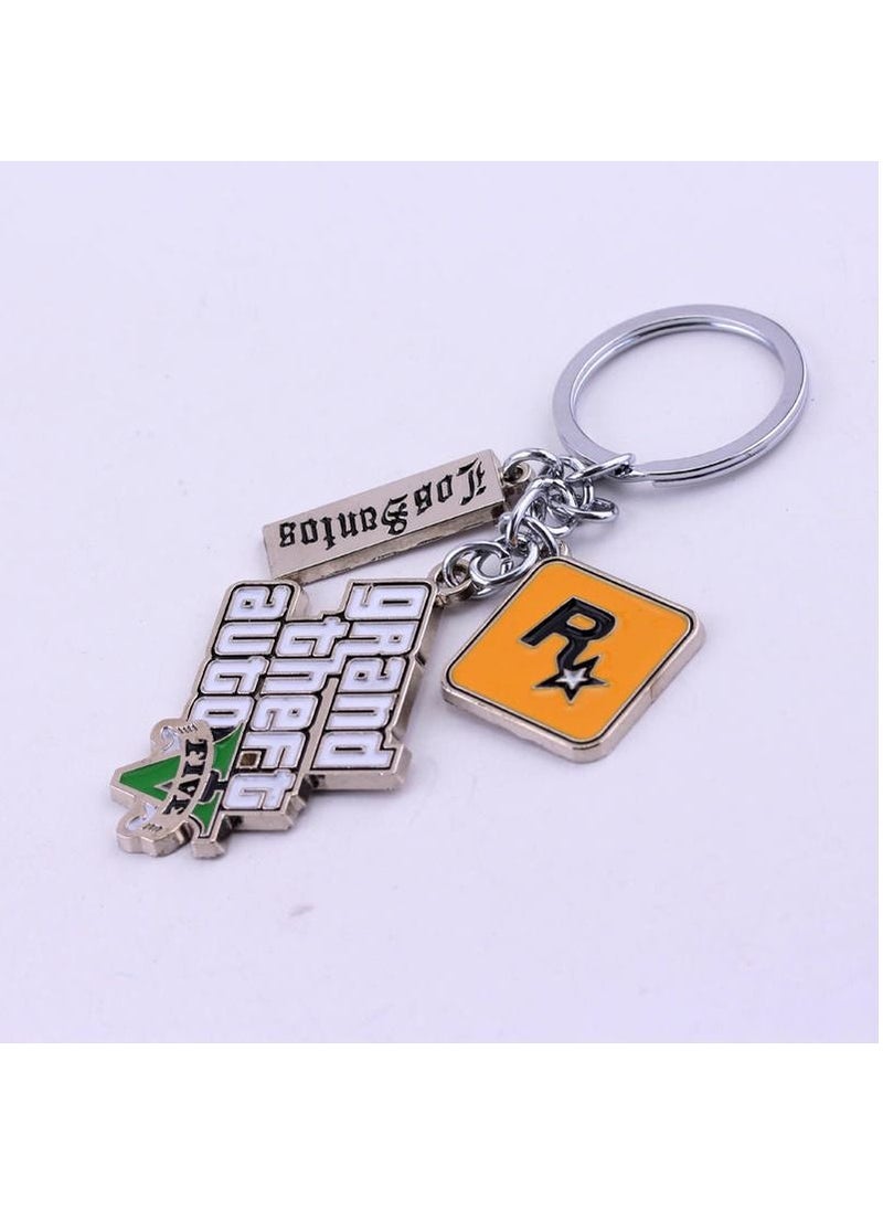 Generic Multi Pendant Gaming Key Holder ,Gtav grand theft auto keychain,Grand Theft Auto 5GTA5 keychain Grand Theft Auto 5 keyring,Grand Theft Auto Key Chain/Silver  - Image 5