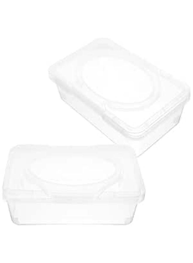 Refillable Wipes Dispenser With Dustproof Lid PP Plastic Case For Stroller And Bathroom 2 Pieces - Image 1