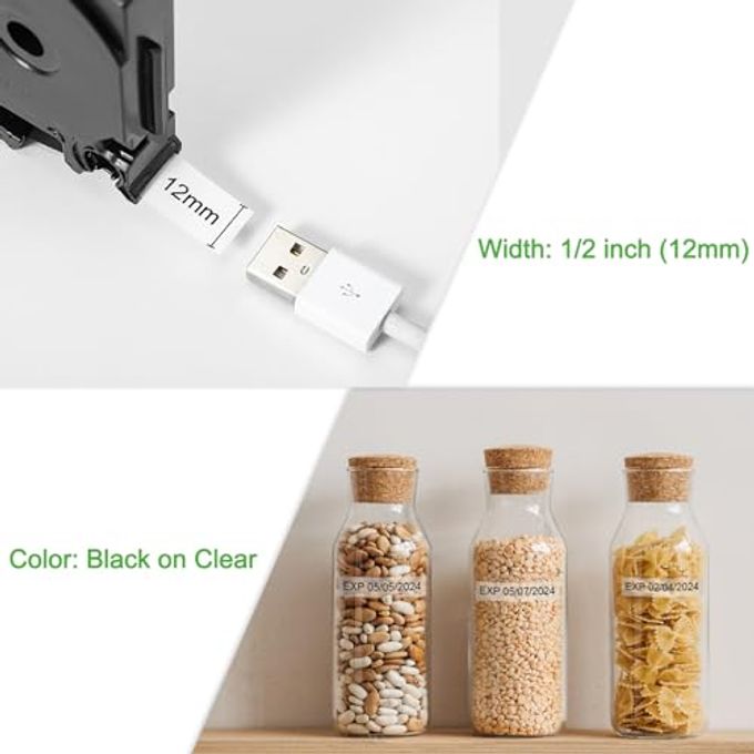 Labelife 5-Pack Tze Tz Tape 12Mm 0.47 Laminated Clear Label Tape Tze-131 Replacement For Brother Label Maker Tape Clear Tze131 Tz-131 For Brother P Touch Pt-D210 Pt-D220 Pt-H110 Pt-D400 Pt-D600 Ptd200 - Image 3