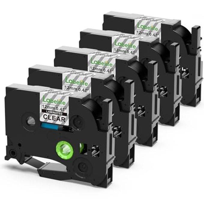 Labelife 5-Pack Tze Tz Tape 12Mm 0.47 Laminated Clear Label Tape Tze-131 Replacement For Brother Label Maker Tape Clear Tze131 Tz-131 For Brother P Touch Pt-D210 Pt-D220 Pt-H110 Pt-D400 Pt-D600 Ptd200 - Image 4