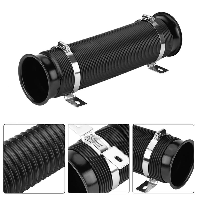 Generic F&Y 76mm 3 Inch Universal Flexible Cold Air Intake Hose Kit, Black, Durable Aluminum Inlet Pipe & Duct Tube for Car Performance Enhancement, Includes Snorkel & System Parts  - Image 2