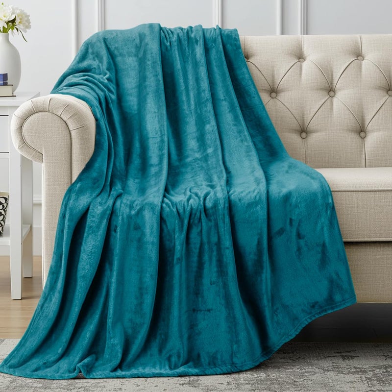Utopia Bedding Fleece Blanket Throw Size Turquoise 300GSM Luxury Anti-Static Fuzzy Soft Microfiber Blanket for Couch, Sofa and Bed (60x50 Inch) - Image 1