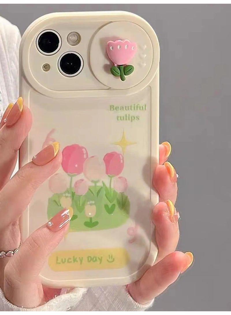 شي إن غطاء هاتف بنمط الزهورالصيفية كاواي بغطاء حماية للكاميرا مزين بوردة مقاوم للماء ومضاد للصدمات ومقاوم للخدش متوافق مع ايفون 13 - Image 1