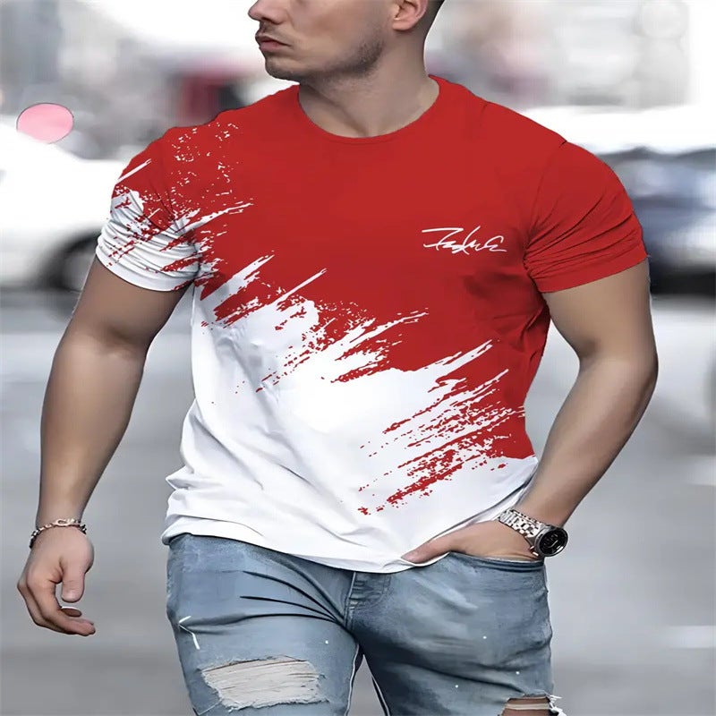 Trade Men'S Casual Fashion Short-Sleeved T-Shirt 3D Digital Printing Short-Sleeved T-Shirt - Image 1