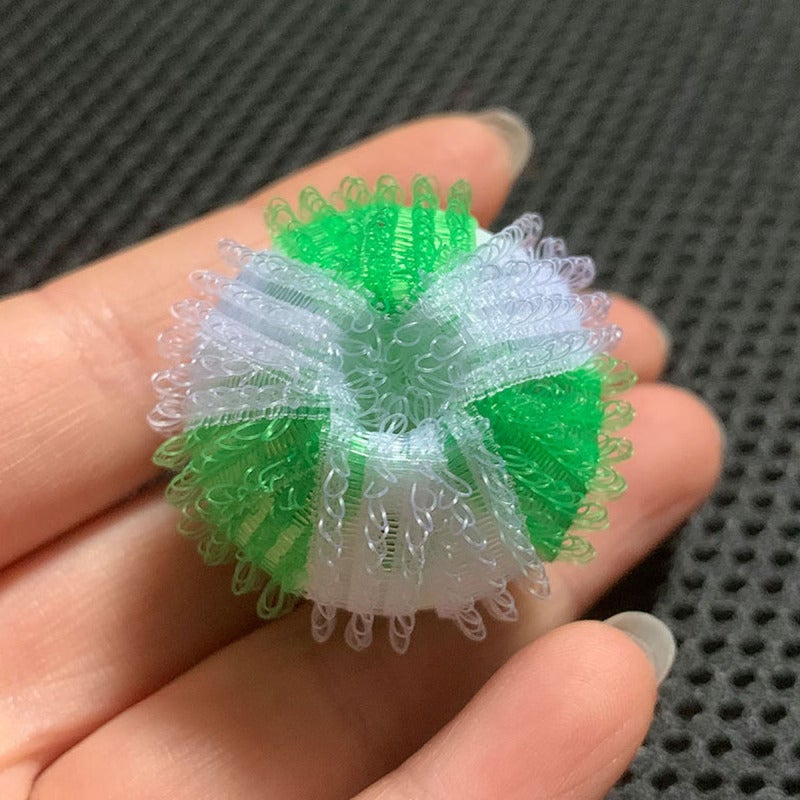 Laundry Lint Remover Balls 6 Pack Green & White: Reusable Pet Hair Catcher Balls - Anti-Winding Wrinkle Reducing Washing Balls for Home Laundry & Pet Owners - Image 2