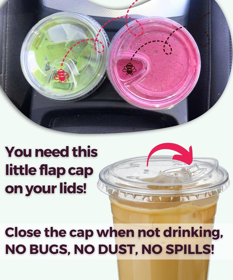 Aatriet 16 oz Clear Plastic Cups with Strawless-Sip-Lids, 25 Sets Disposable Cup Plastic Iced Coffee Cups, To Go Cup with Sip Through Lids for Smoothie, Milkshake, Cold Drinks for Party, Wedding, Event - Image 3