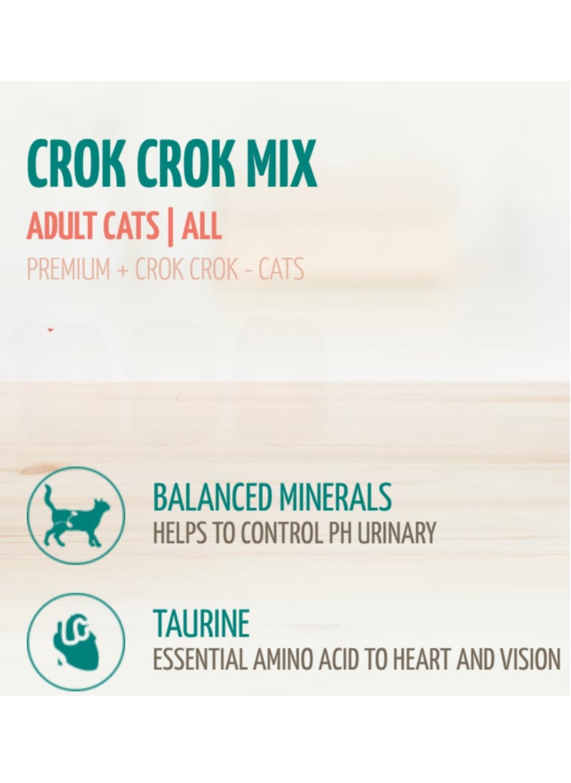 Generic - CROK CROK Mix Adult Dry Cat Food, Triple Protein with Chicken, Fish & Meat, Balanced Nutrition, 1kg - Image 1