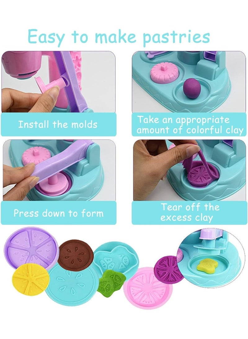 ميكسد عجينة ملونة لألعاب الأطفال، مجموعة عجينة ملونة لآلة صنع الآيس كريم مع 12 علبة عجين للأطفال والصغار، مجموعة آلة الطين الملونة، لعبة بيت اللعب - Image 4
