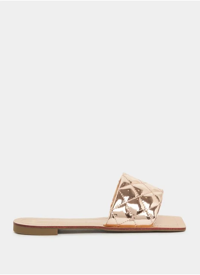 ستايلي Quilted Design Flat Sandals