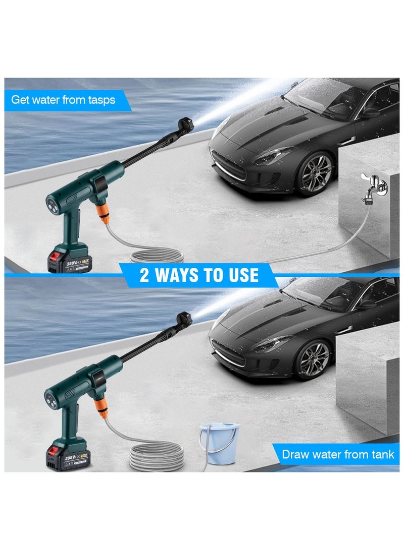 lanthour Brushless Electric Pressure Washer 6 In 1 Wash Garden Water Gun, 2 Speed Portable Washer with 2 15000 MAH Batteries for Car/Floor/Fence Cleaning - Image 2