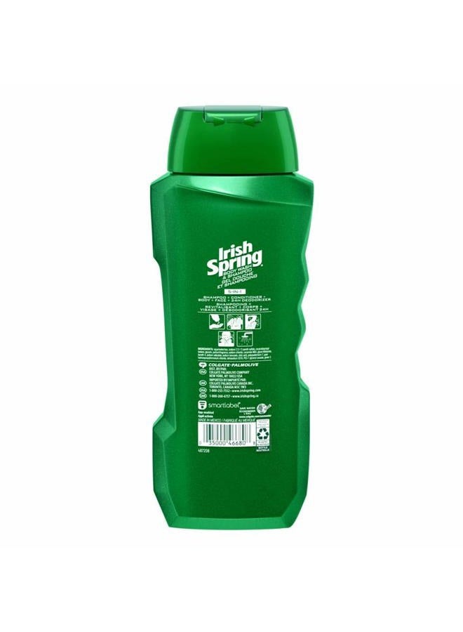 Irish Spring Body Wash & Shampoo - 5 in 1 - Net Wt. 18 FL OZ (532 mL) Per Bottle - Pack of 3 Bottles - Image 3
