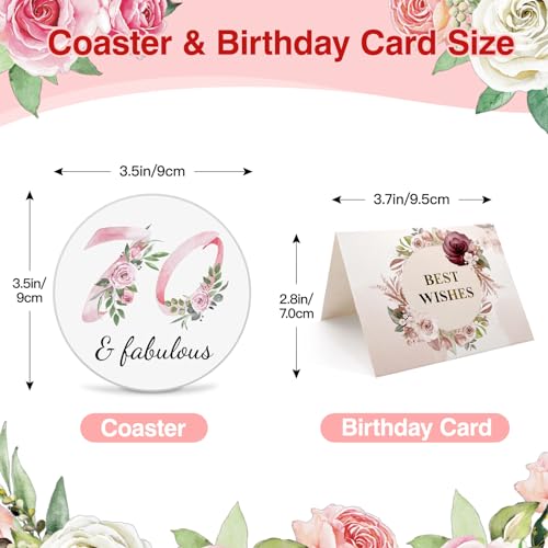 Lingdeer 70th Birthday Gifts for Women Her, 1956 Vintage Birthday Coffee Mugs with Silicone Coaster, Fabulous 1956 Gifts Ideas for 70 Years Old Women Mom Sisters Grandma - Image 3
