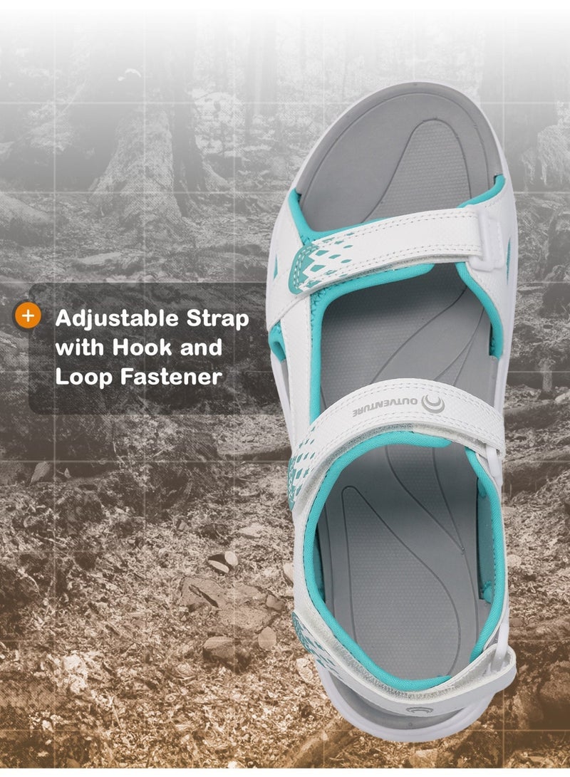 Outventure Women's Sandals – White Lightweight Outdoor Sandals with EVA Cushioning and Aqua Grip Sole - Image 3