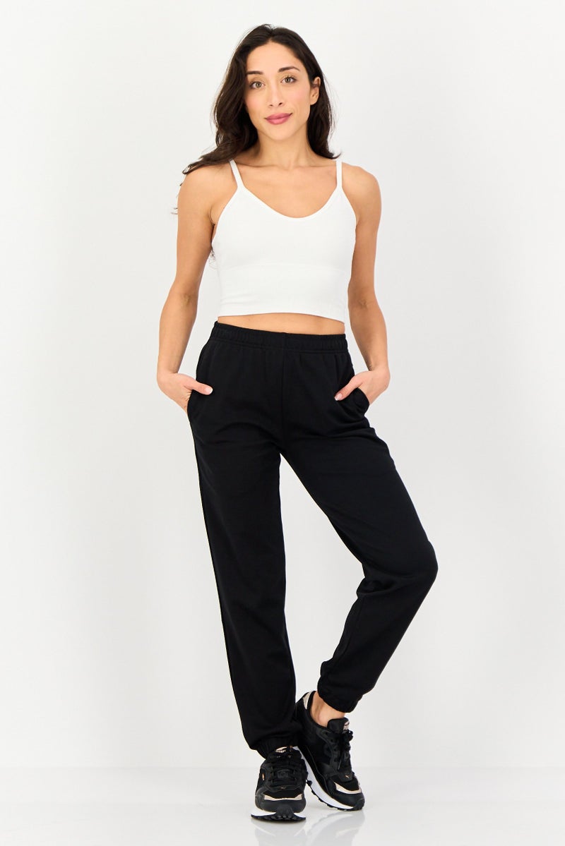 Core Elements Women Regular Fit Solid Jogger Pants, Black - Image 4