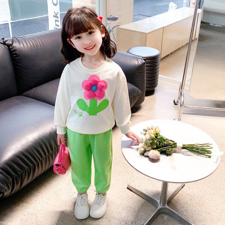 Girls suit Spring and Autumn New Arrival Girls Baby Girls Autumn Dress Western Style Childrens Dress Internet Celebrating Girls Two-Piece Autumn Dress 636# suit