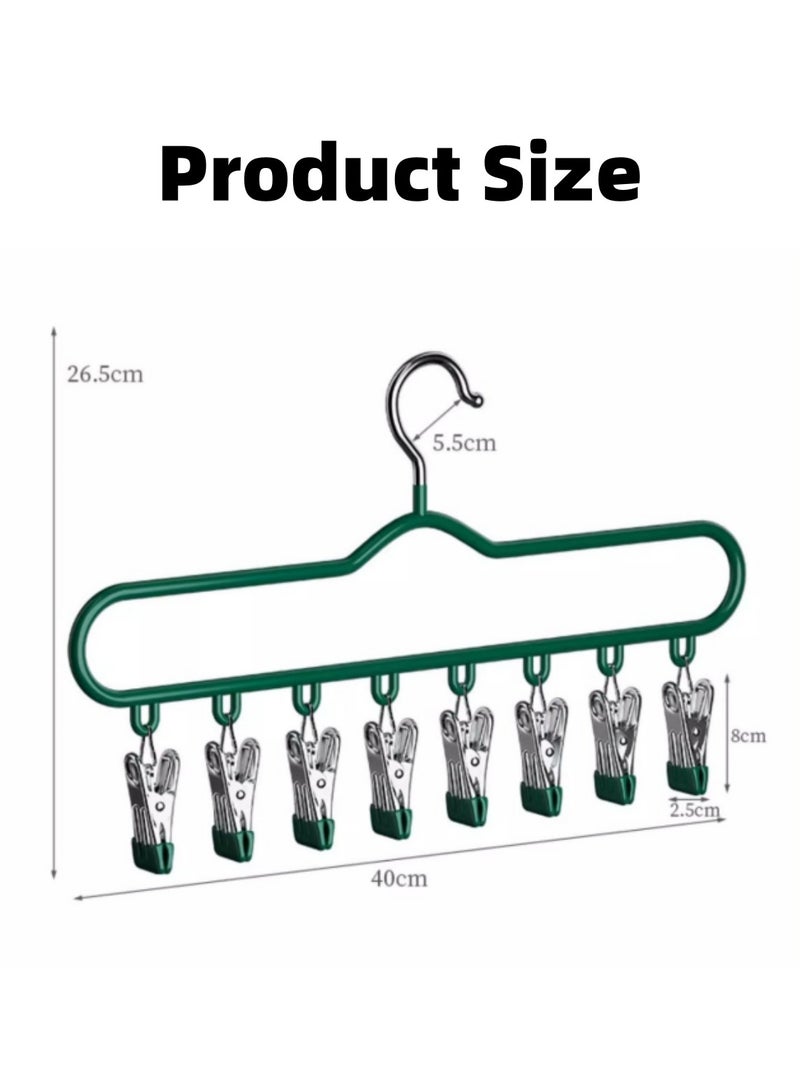 Mmmon 3 Pack Hangers with 8 Clips, Space Saving Hangers, Non-Slip Trousers Hanger for Shorts, Skirts, Jeans, Hats, Pants, Socks (15.8 inch)  - Image 2