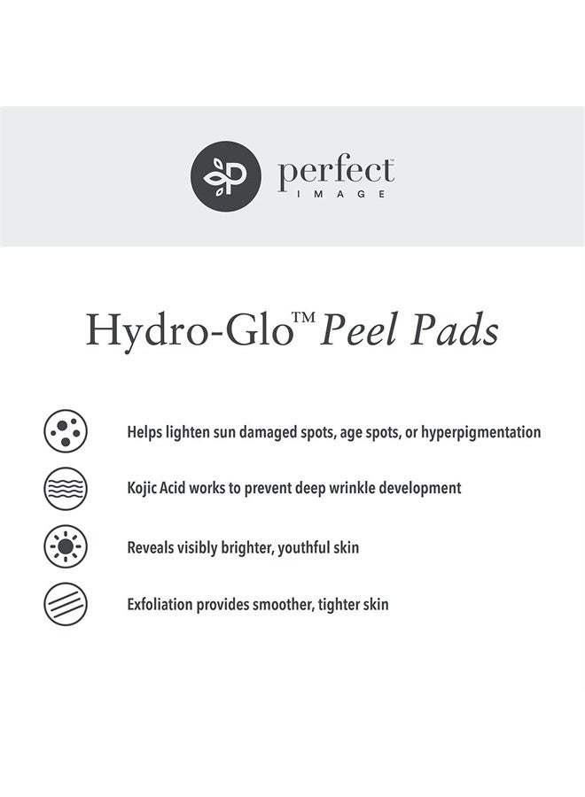 PERFECT IMAGE Hydro-Glo 40% Peel Pads, Enhanced with Lactic Acid, Mandelic Acid, Glutathione, Kojic Acid, Licorice, Papaya, Pineapple, and Bearberry Extracts - Perfect Image