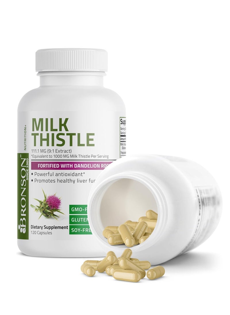 Milk Silymarin Milk Thistle Extract 1000mg 120 Veg Capsules  - Image 2