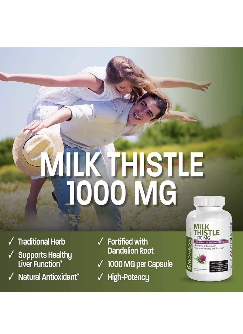 Milk Silymarin Milk Thistle Extract 1000mg 120 Veg Capsules  - Image 3