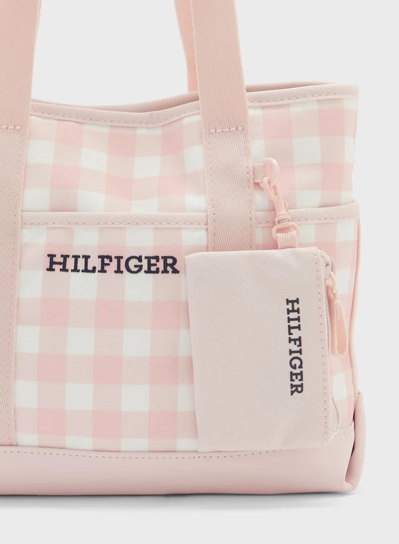 TOMMY HILFIGER Kids Gingham Tote Bag