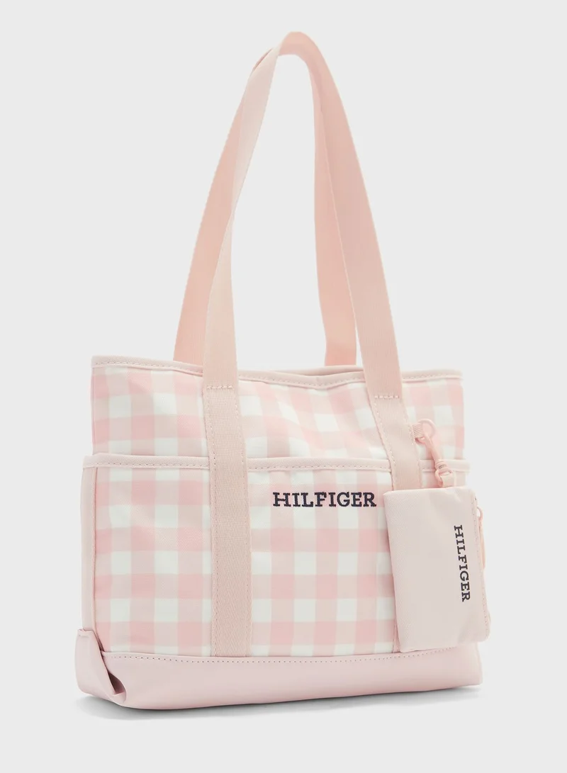 TOMMY HILFIGER Kids Gingham Tote Bag