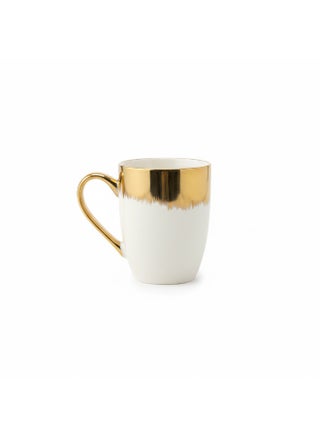 Luxury Gold Rim Ceramic Mug - Premium White & Gold Coffee Cup