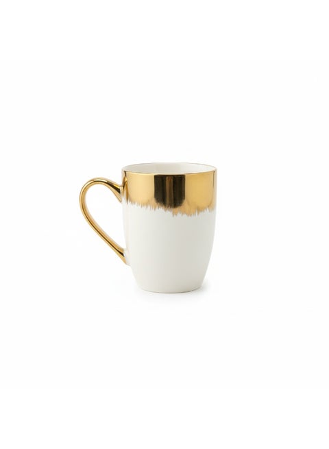Luxury Gold Rim Ceramic Mug - Premium White & Gold Coffee Cup