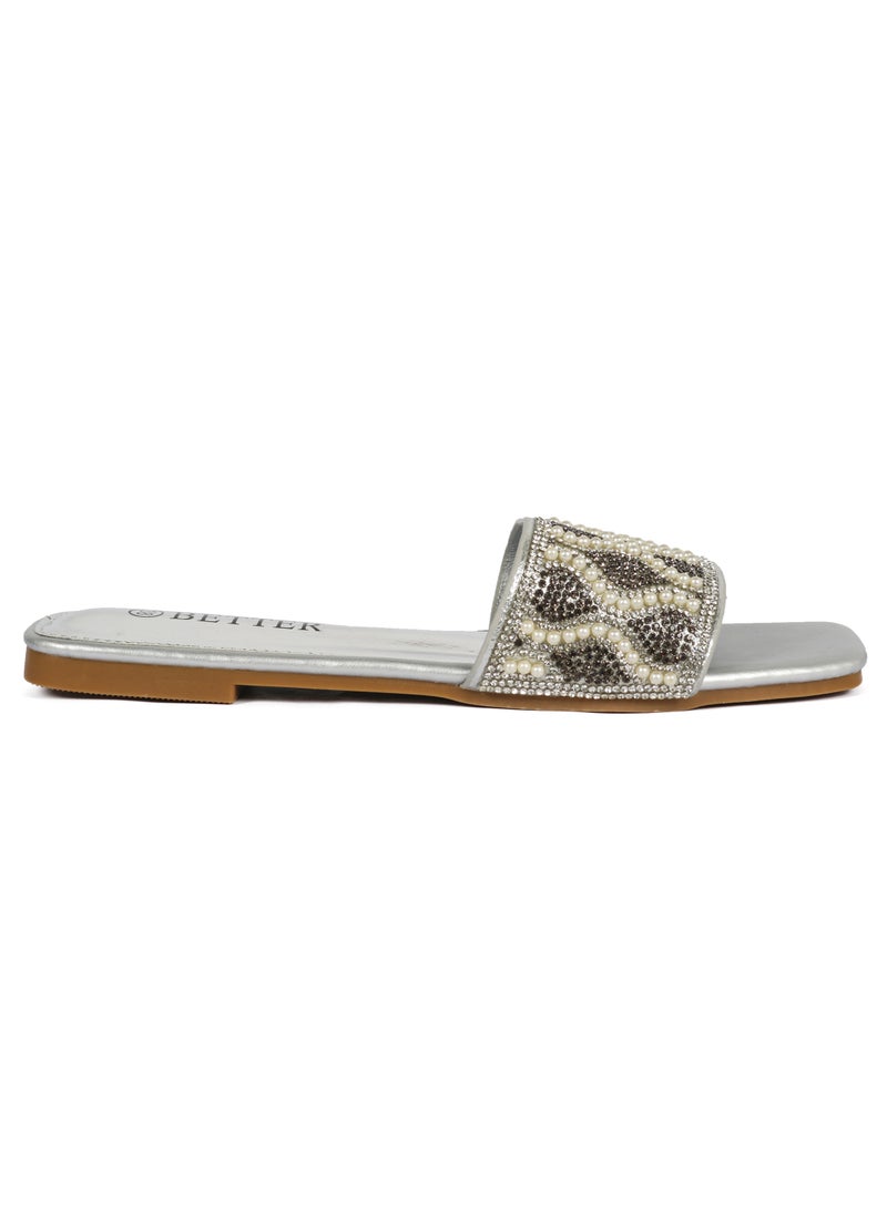 Generic - Ladies Flat Sandal Silver - Image 1