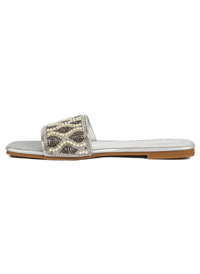 Generic - Ladies Flat Sandal Silver - Image 1