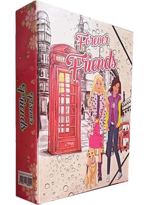 Elastic Folder 1 Piece Drawstring Folder with Girl Figure 32 x 24 x 6 cm School Student Folder Elastic Bag Drawstring File